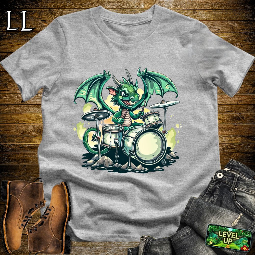 Drummer Dragon Softstyle Tee - Sport Grey - LegacyLayers