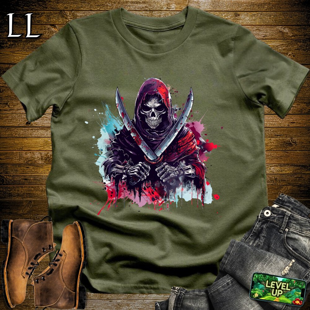 Dual Wield Grim Reaper Softstyle Tee - Military Green - LegacyLayers