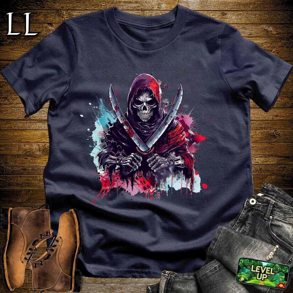 Dual Wield Grim Reaper Softstyle Tee - Navy - LegacyLayers