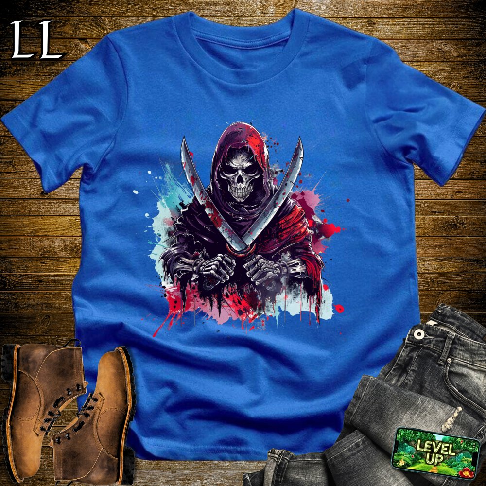 Dual Wield Grim Reaper Softstyle Tee - Royal - LegacyLayers