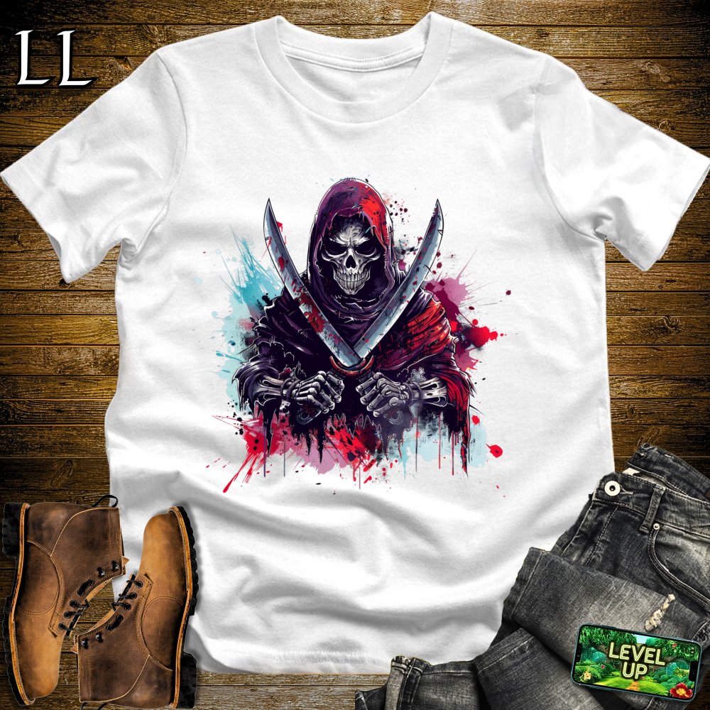 Dual Wield Grim Reaper Softstyle Tee - White - LegacyLayers