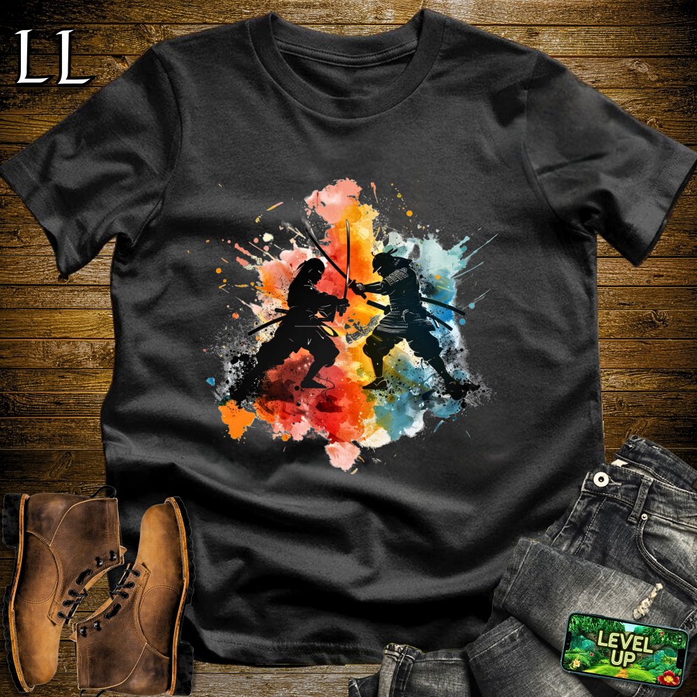 Dueling Samurai Softstyle Tee - Black - LegacyLayers