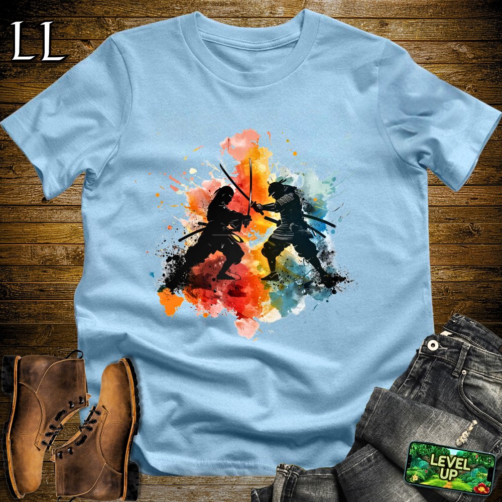 Dueling Samurai Softstyle Tee - Light Blue - LegacyLayers