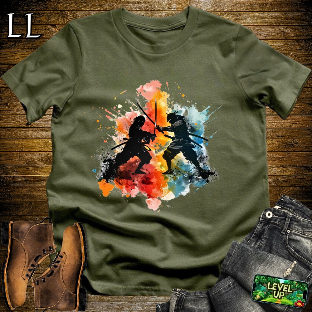 Dueling Samurai Softstyle Tee Military Green | Samurai Tee
