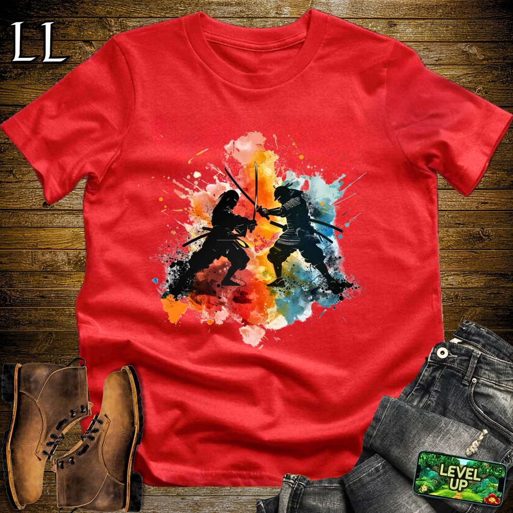 Dueling Samurai Softstyle Tee - Red - LegacyLayers