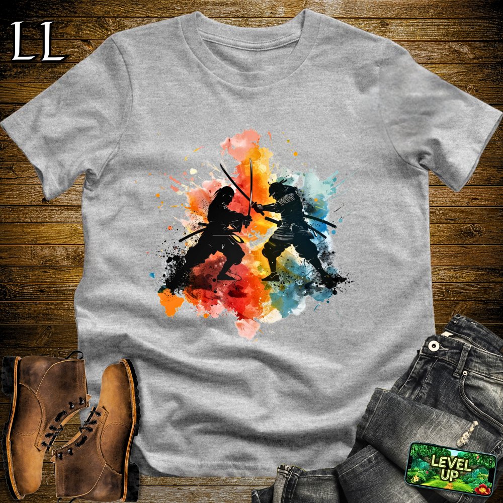 Dueling Samurai Softstyle Tee Sport Grey | Samurai Tee