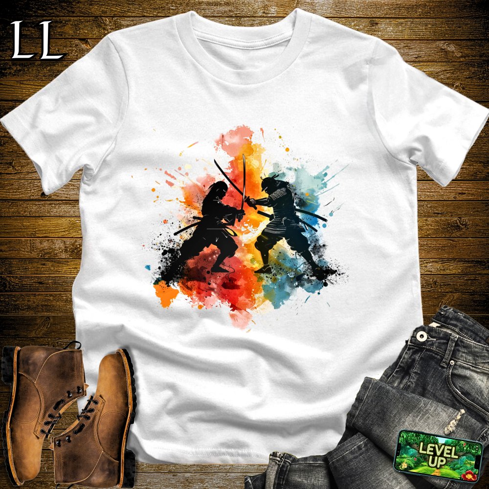 Dueling Samurai Softstyle Tee - White - LegacyLayers