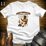 Easily Distracted by Cigars and Bourbon 1 T-Shirt White | Cigar And Bourbon Tee