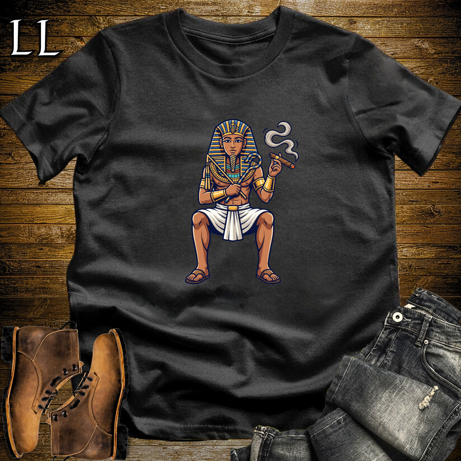 Egyptian Pharaoh Throne Cigar T-Shirt Black | Egyptian Throne Cigar Tee