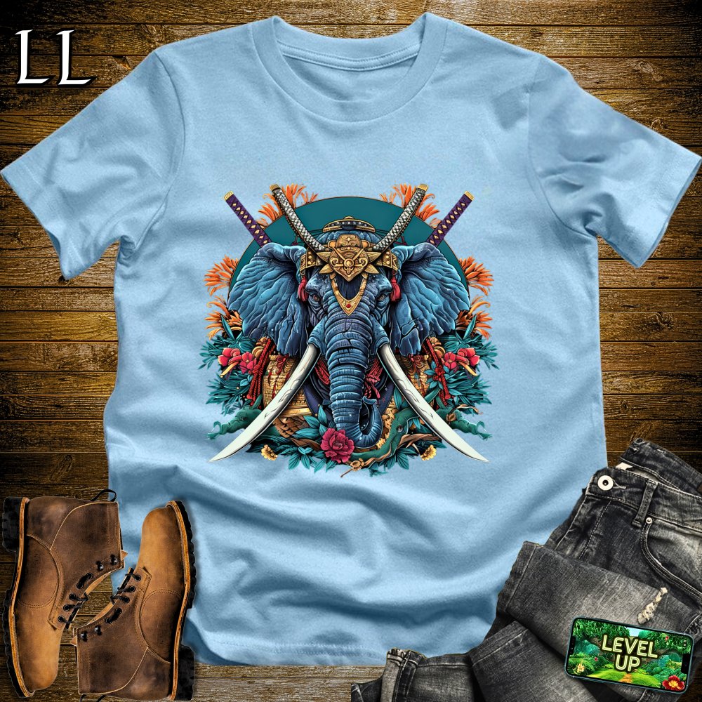 Elephant Samurai Softstyle Tee - Light Blue - LegacyLayers