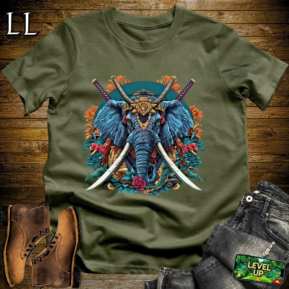 Elephant Samurai Softstyle Tee - Military Green - LegacyLayers