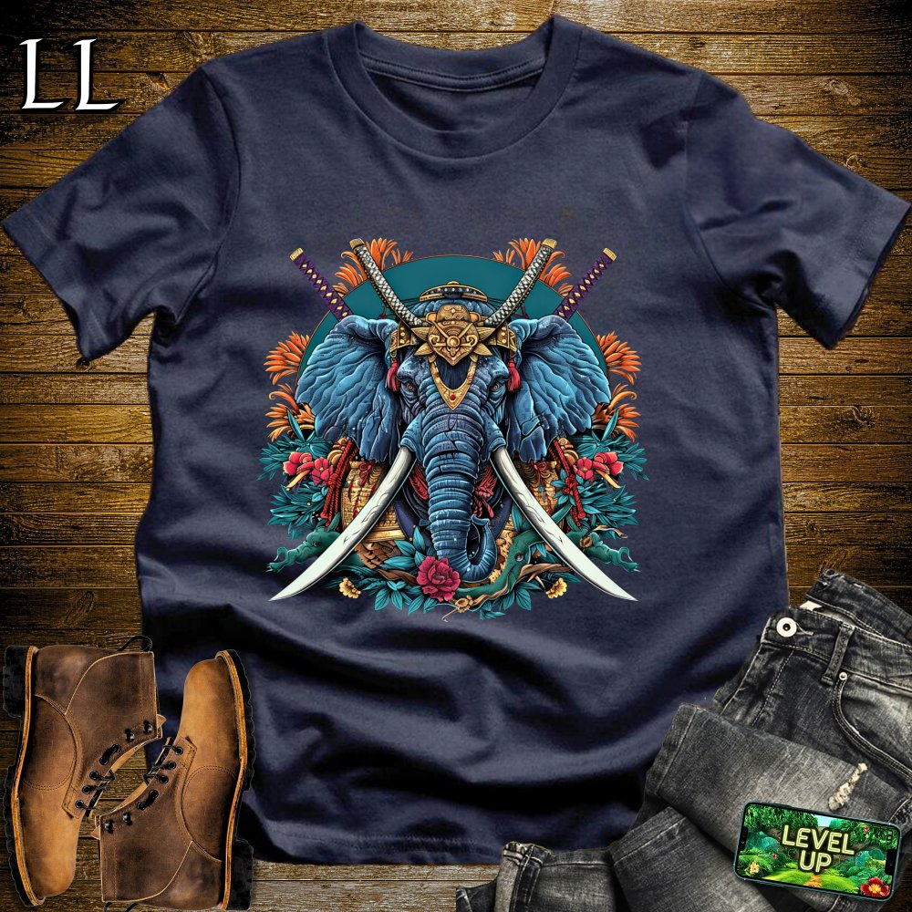 Elephant Samurai Softstyle Tee - Navy - LegacyLayers