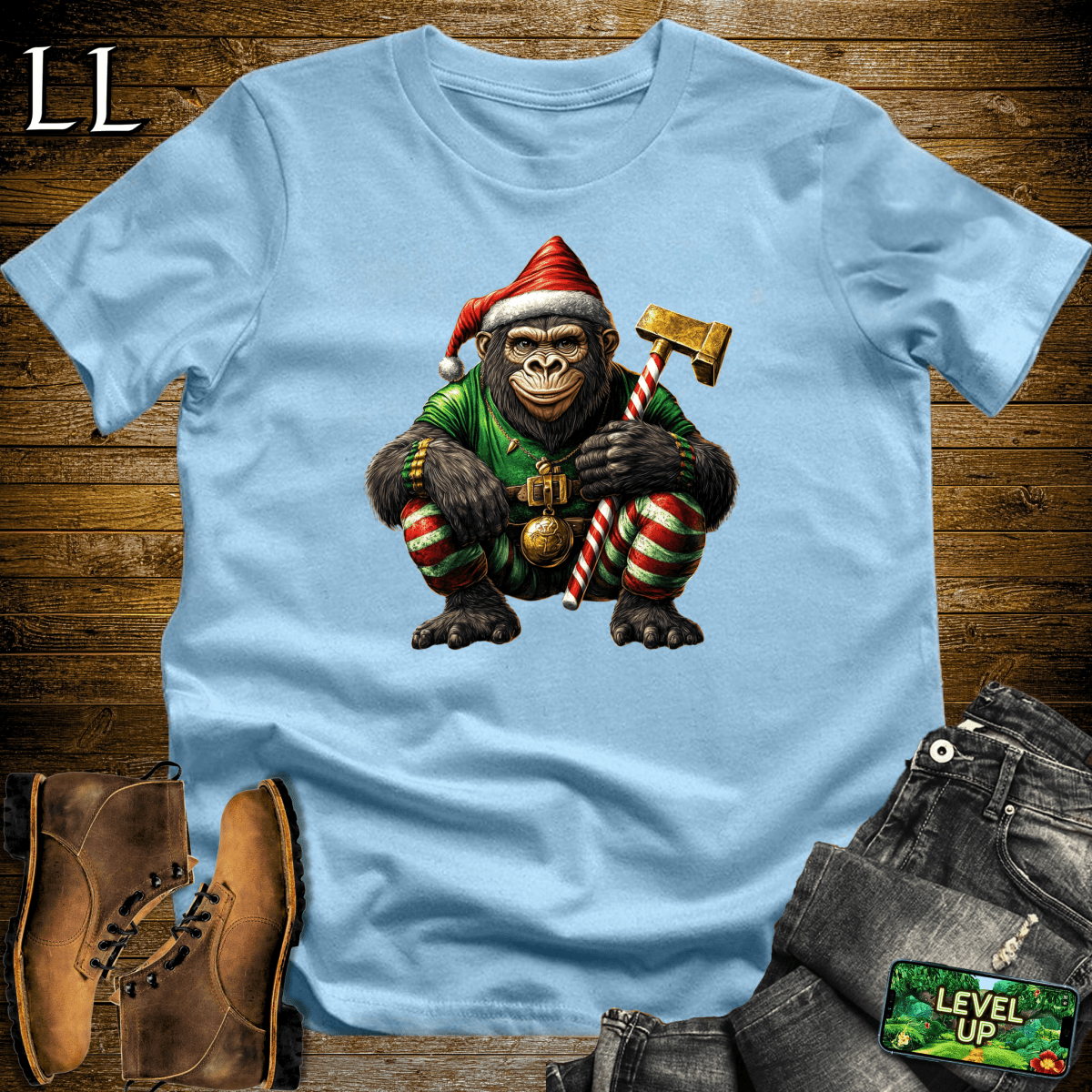 Elf Gorilla Softstyle Tee - Light Blue - LegacyLayers