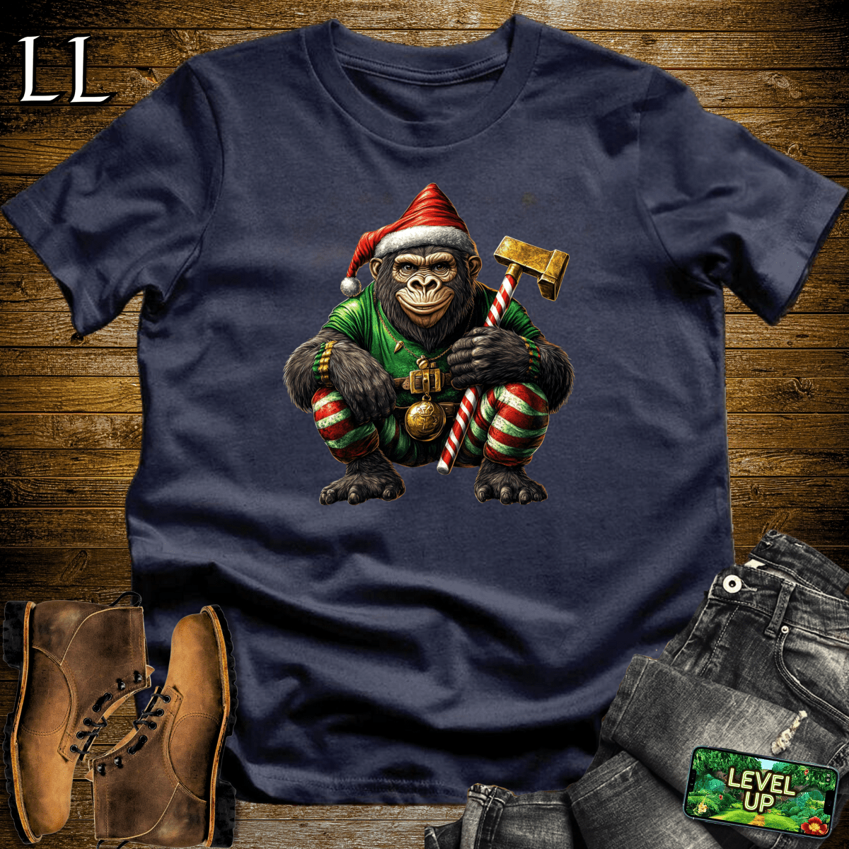 Elf Gorilla Softstyle Tee - Navy - LegacyLayers