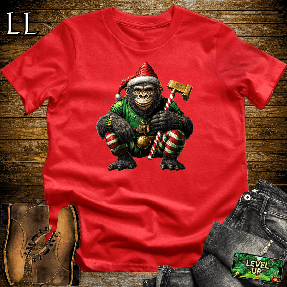 Elf Gorilla Softstyle Tee - Red - LegacyLayers