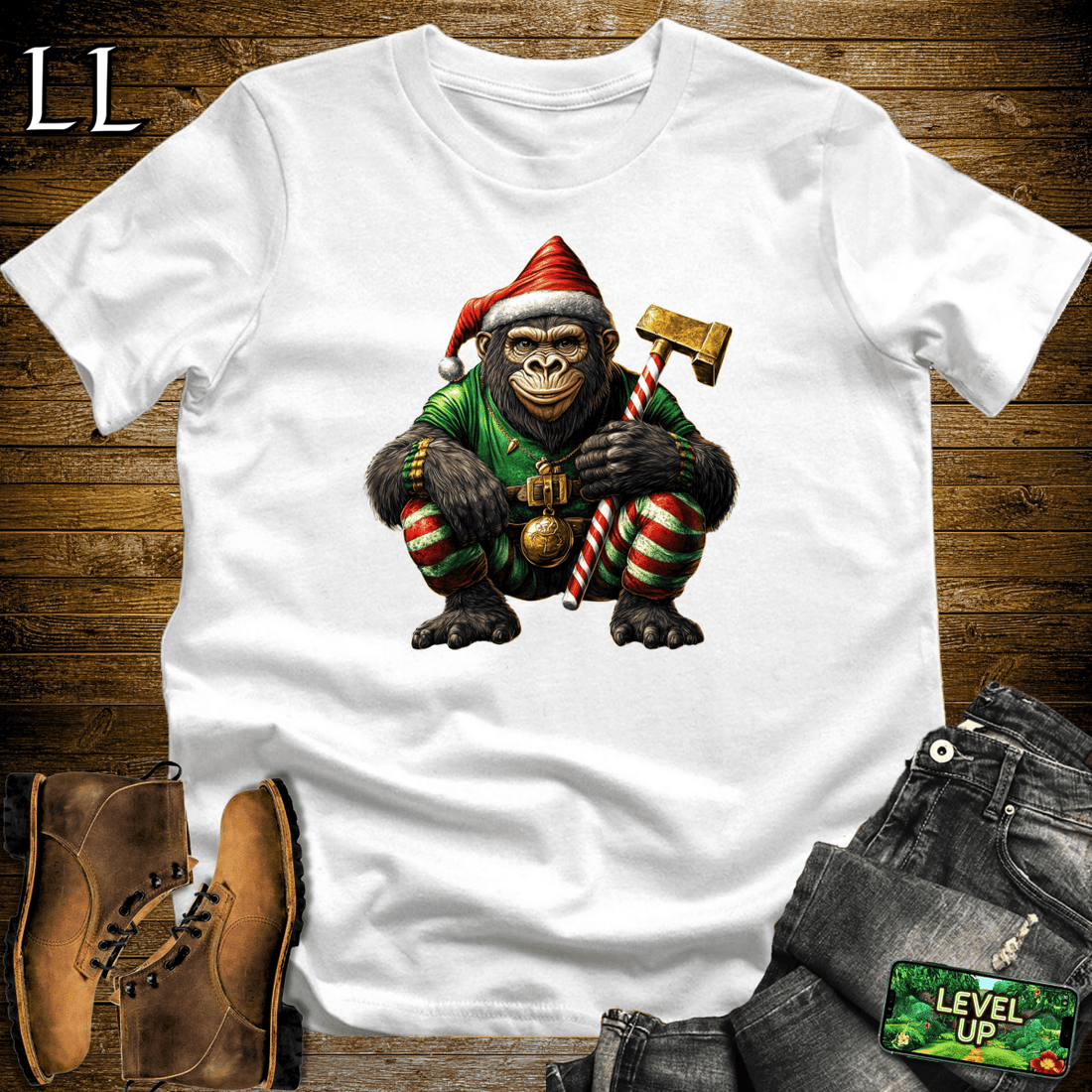 Elf Gorilla Softstyle Tee - White - LegacyLayers
