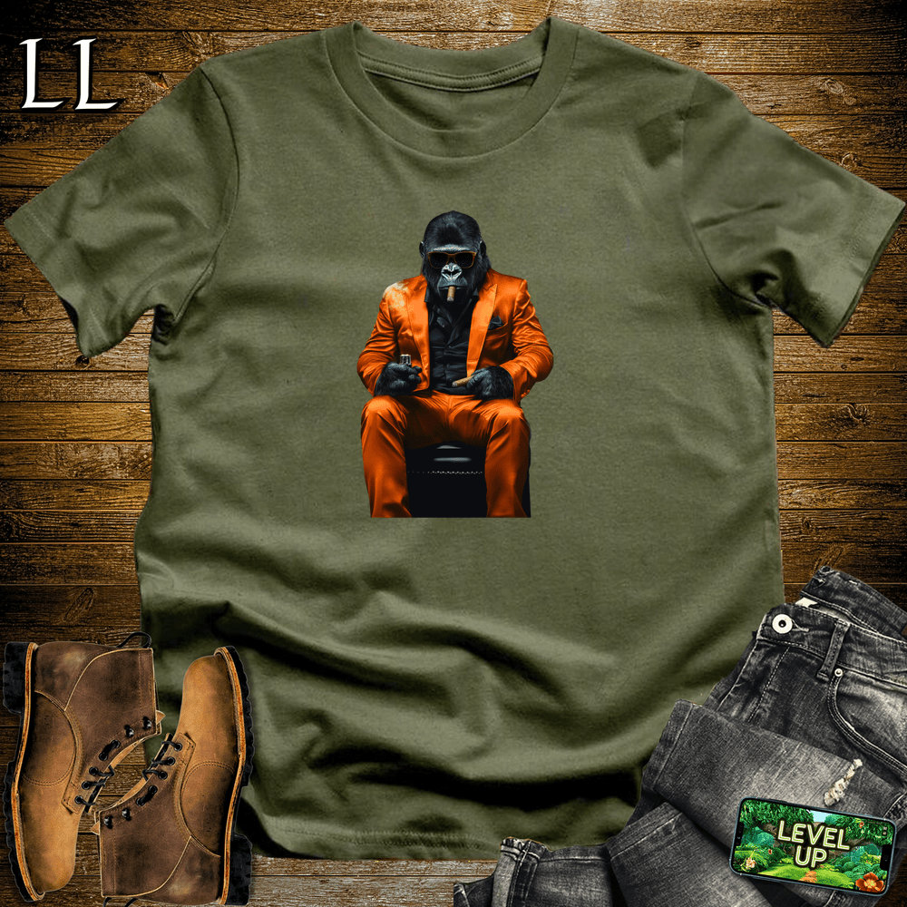 Ember Don Cigar Gorilla Military Green | Gorilla Graphic Tee