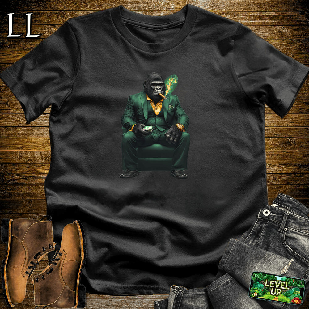 Emerald Boss Cigar Gorilla Black | Gorilla Graphic Tee