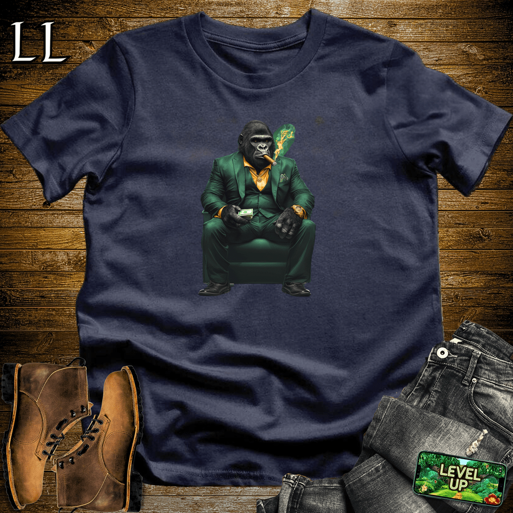 Emerald Boss Cigar Gorilla Navy | Gorilla Graphic Tee