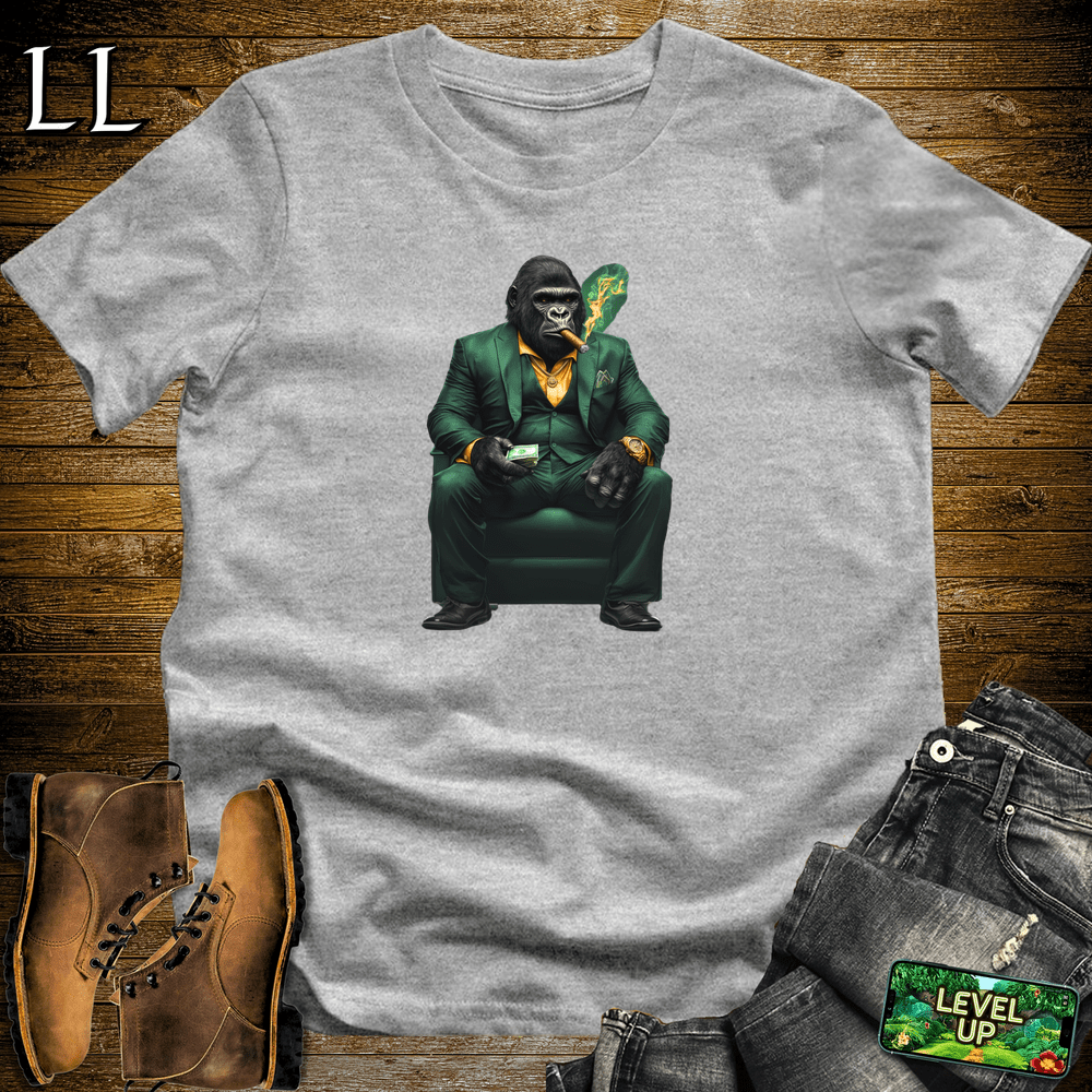 Emerald Boss Cigar Gorilla Sport Grey | Gorilla Graphic Tee
