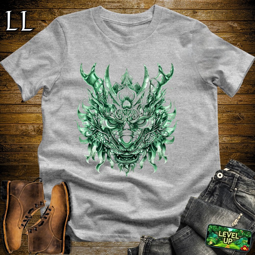 Emerald Dragon Mask Softstyle Tee - Sport Grey - LegacyLayers