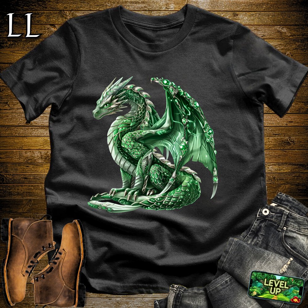 Emerald Dragon Softstyle Tee - Black - LegacyLayers