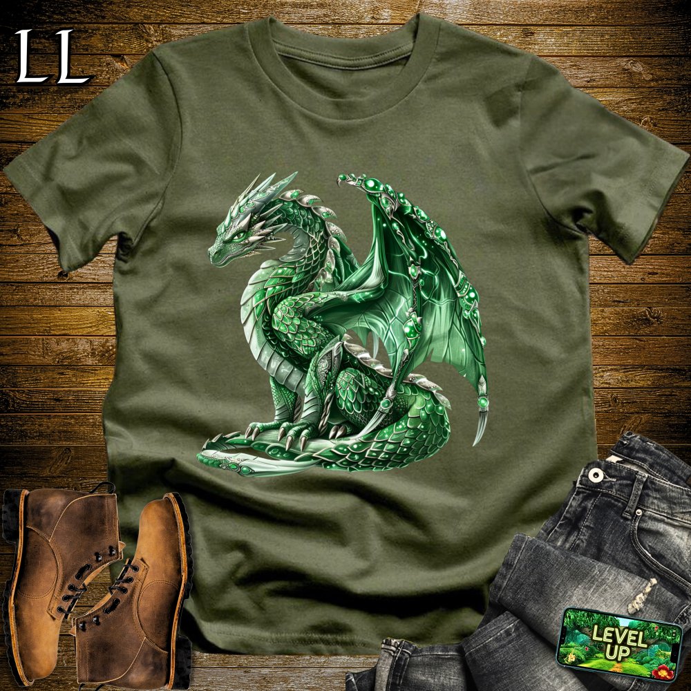 Emerald Dragon Softstyle Tee - Military Green - LegacyLayers