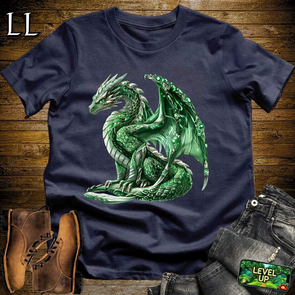 Emerald Dragon Softstyle Tee - Navy - LegacyLayers