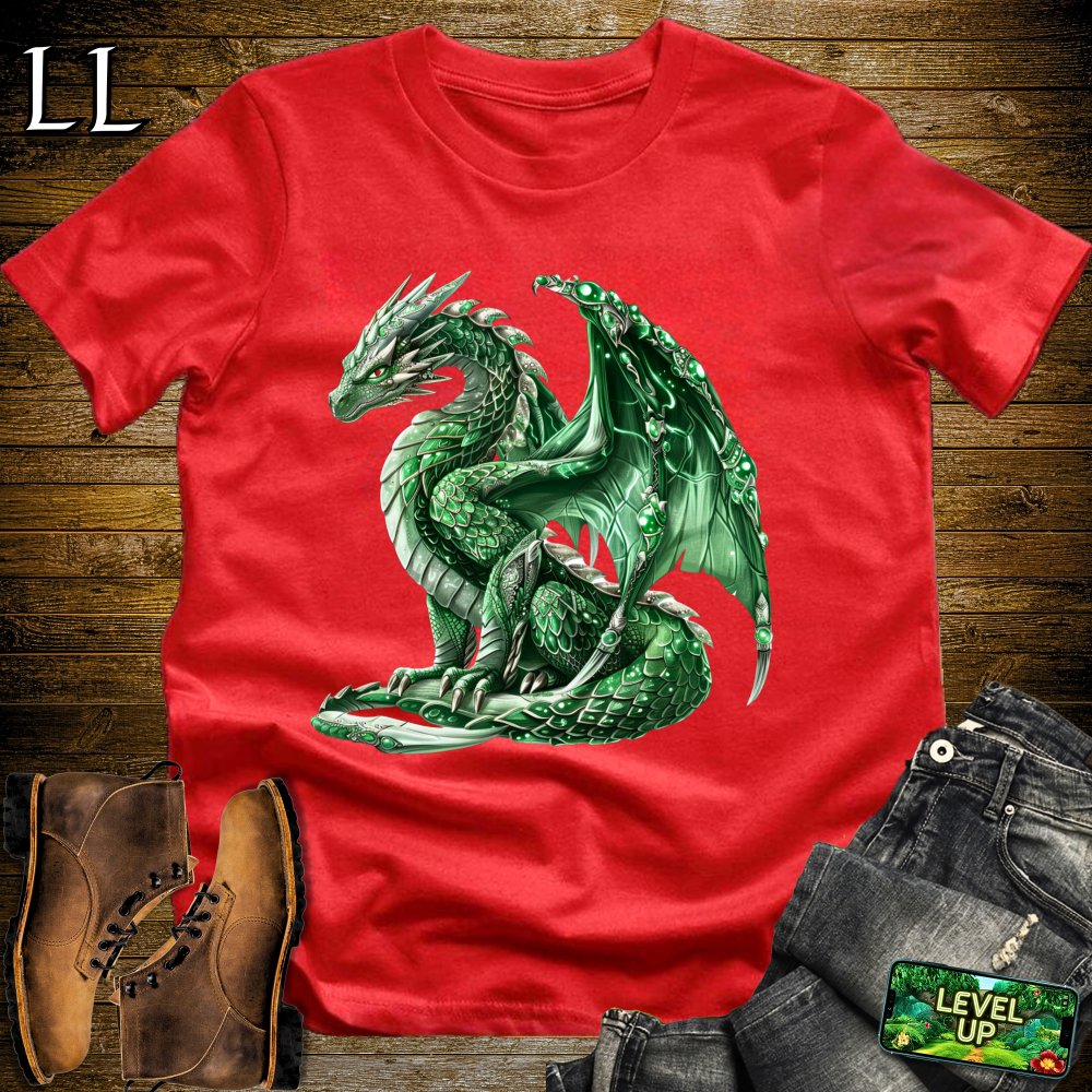 Emerald Dragon Softstyle Tee - Red - LegacyLayers