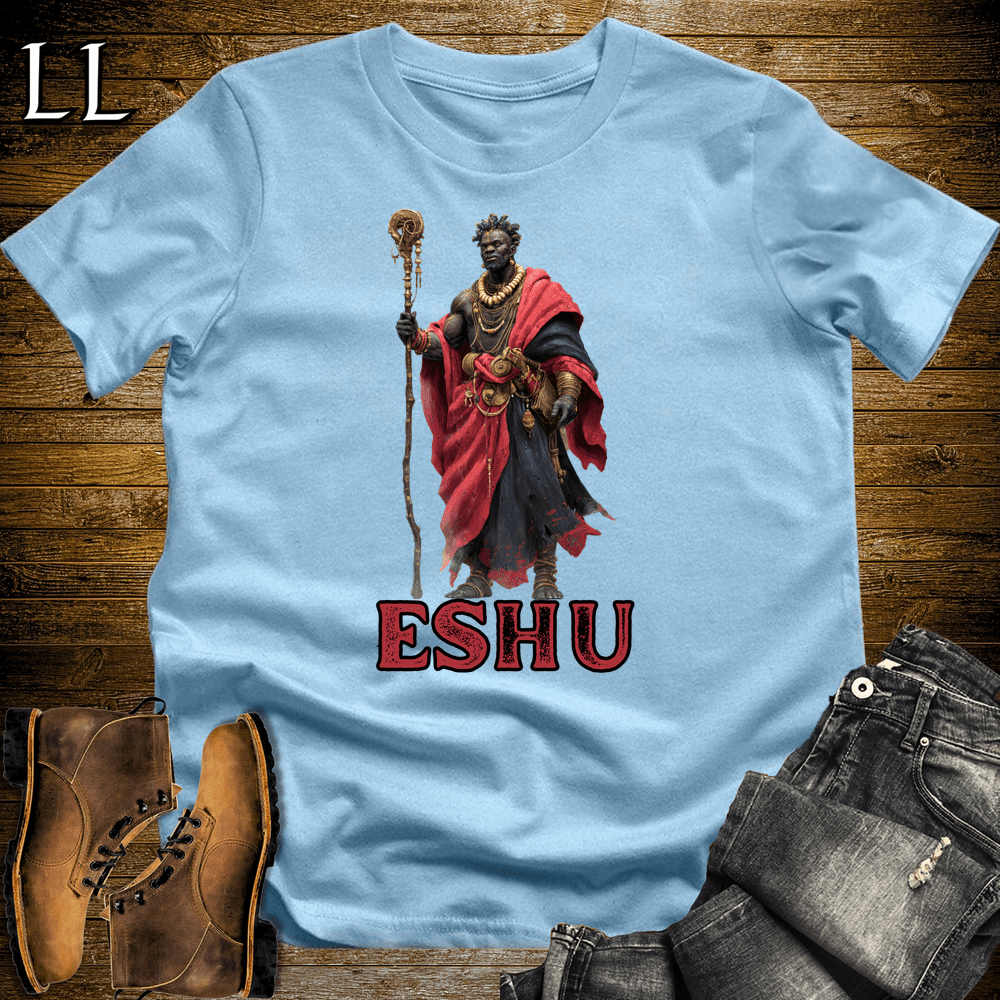 Eshu African God Softstyle Tee - Light Blue - LegacyLayers