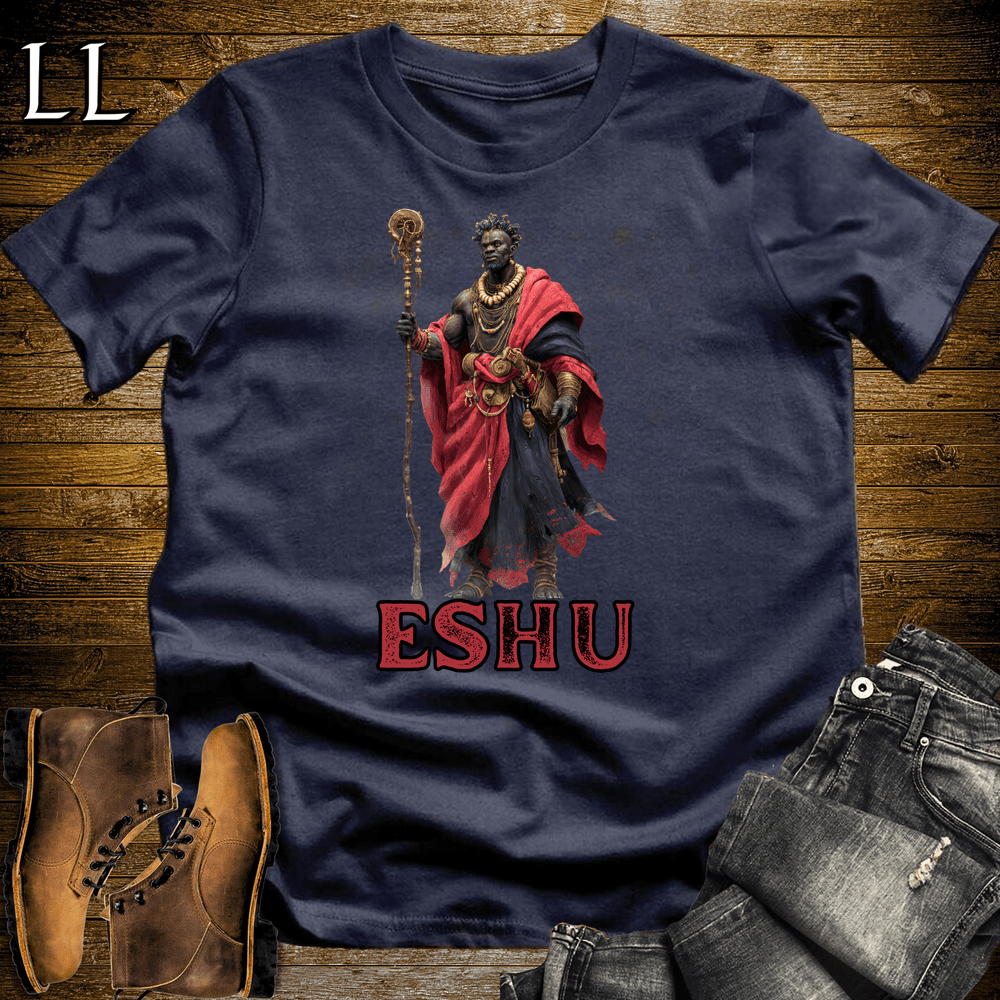 Eshu African God Softstyle Tee - Navy - LegacyLayers