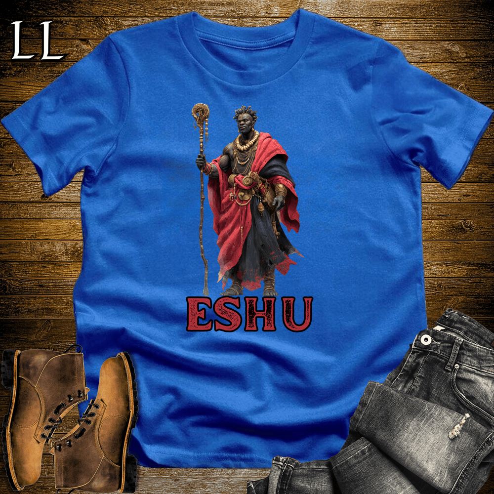 Eshu African God Softstyle Tee - Royal - LegacyLayers