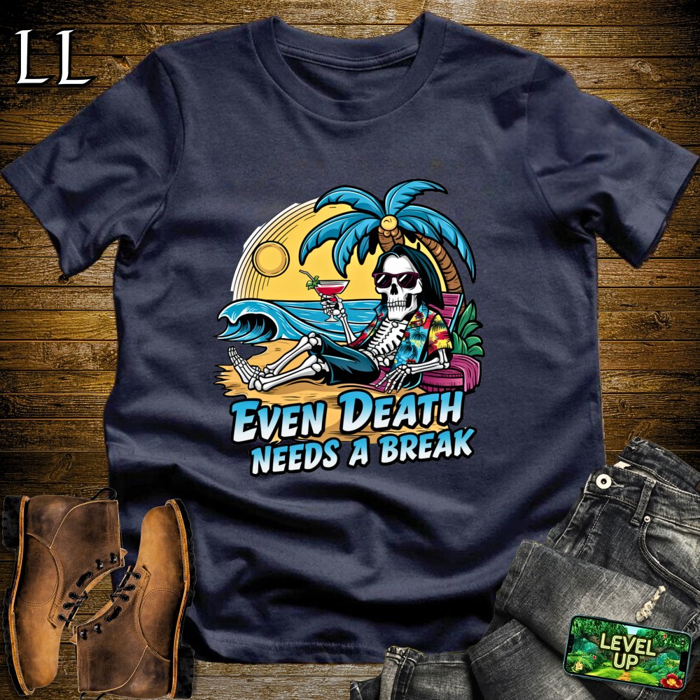 Even Death Needs a Break Softstyle Tee - Navy - LegacyLayers