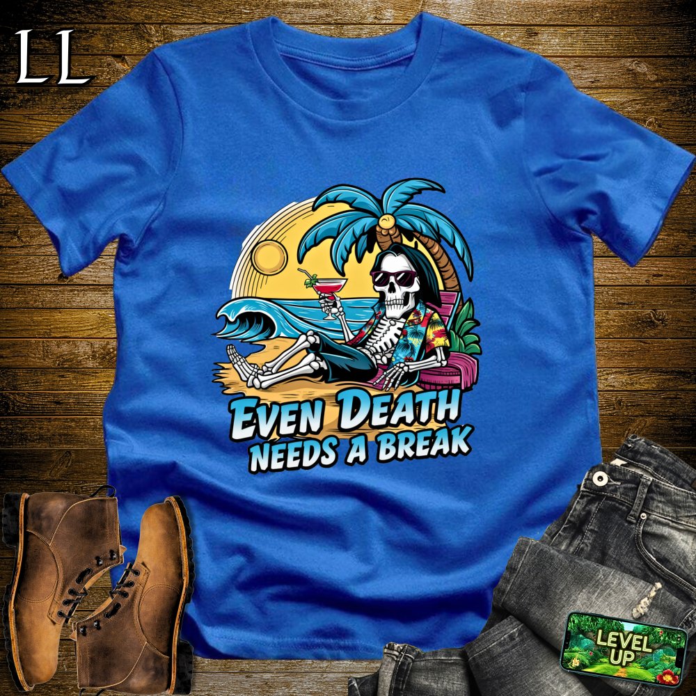 Even Death Needs a Break Softstyle Tee - Royal - LegacyLayers