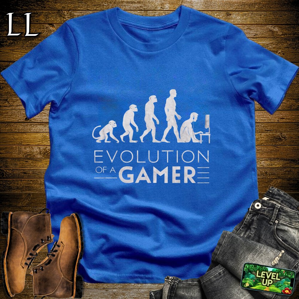 Evolution Of A Gamer Softstyle Tee - Royal - LegacyLayers