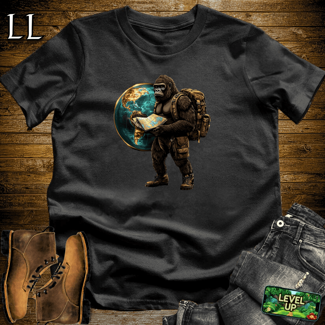 Explorer Gorilla Softstyle Tee - Black - LegacyLayers