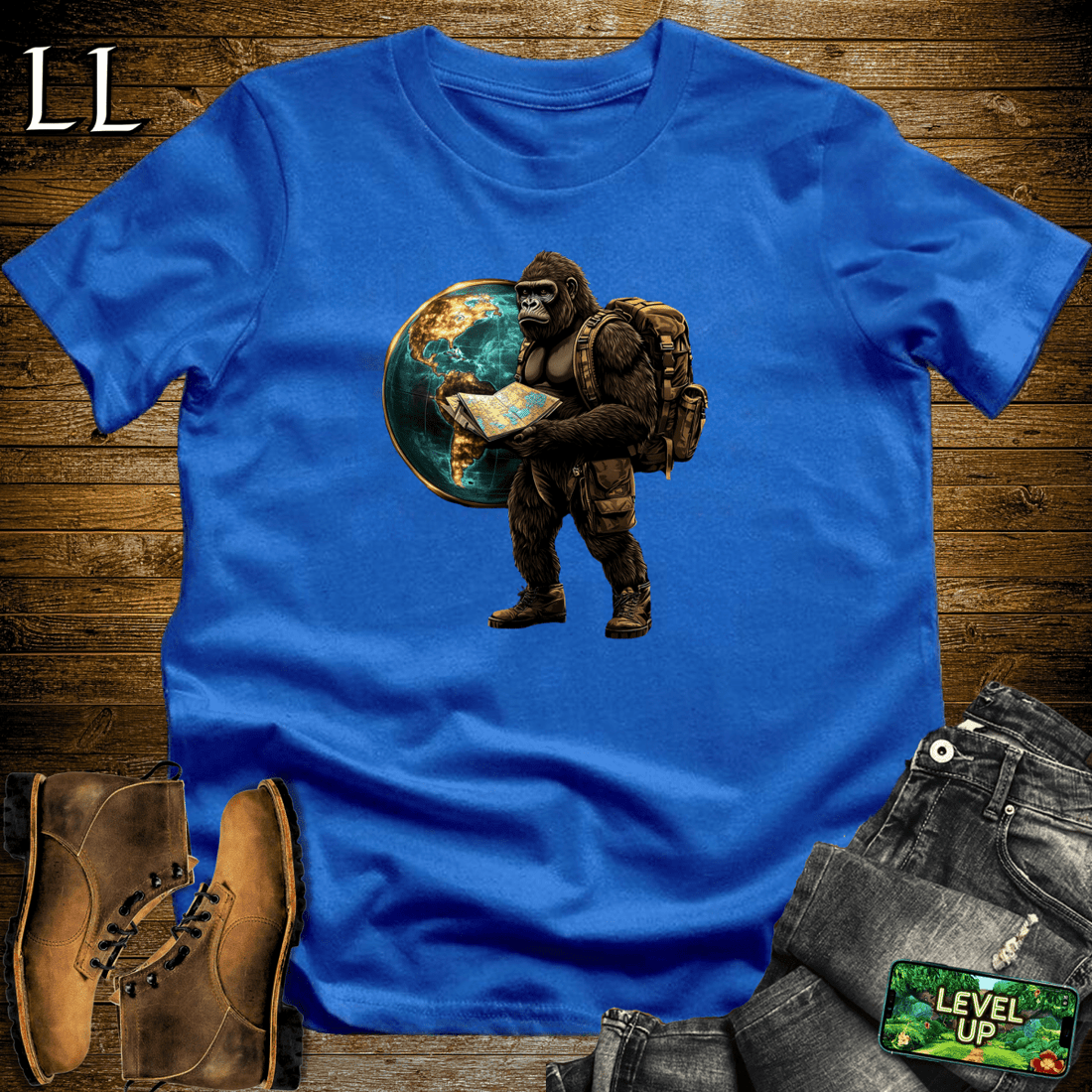 Explorer Gorilla Softstyle Tee - Royal - LegacyLayers