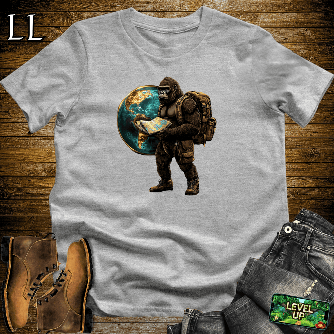 Explorer Gorilla Softstyle Tee - Sport Grey - LegacyLayers