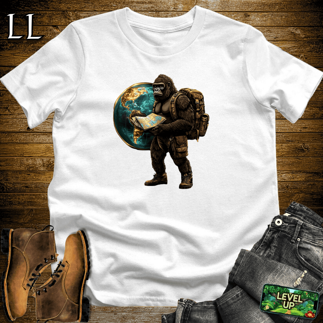 Explorer Gorilla Softstyle Tee - White - LegacyLayers