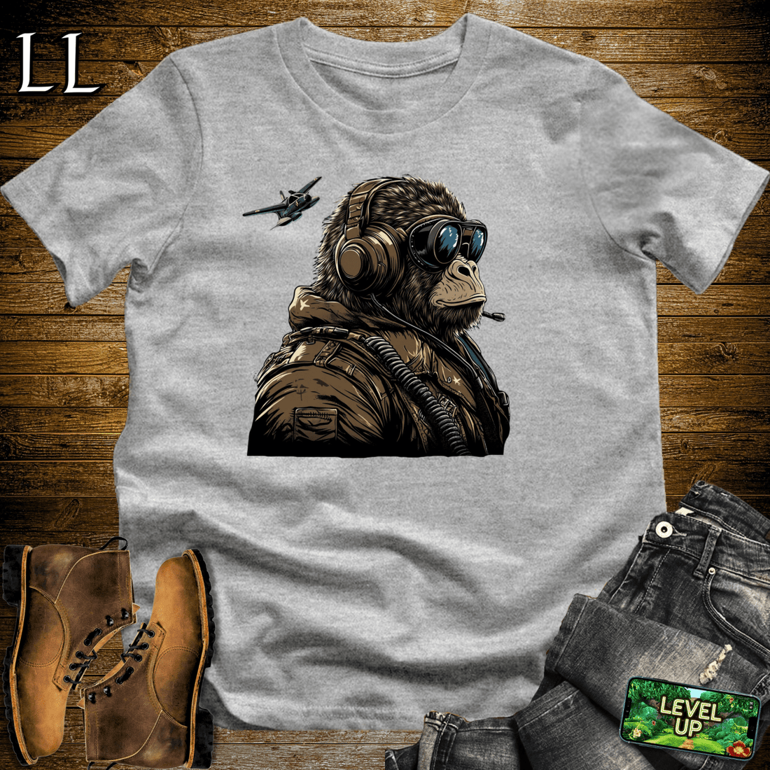 Fighter Pilot Gorilla Sport Grey | Aviation Shirt