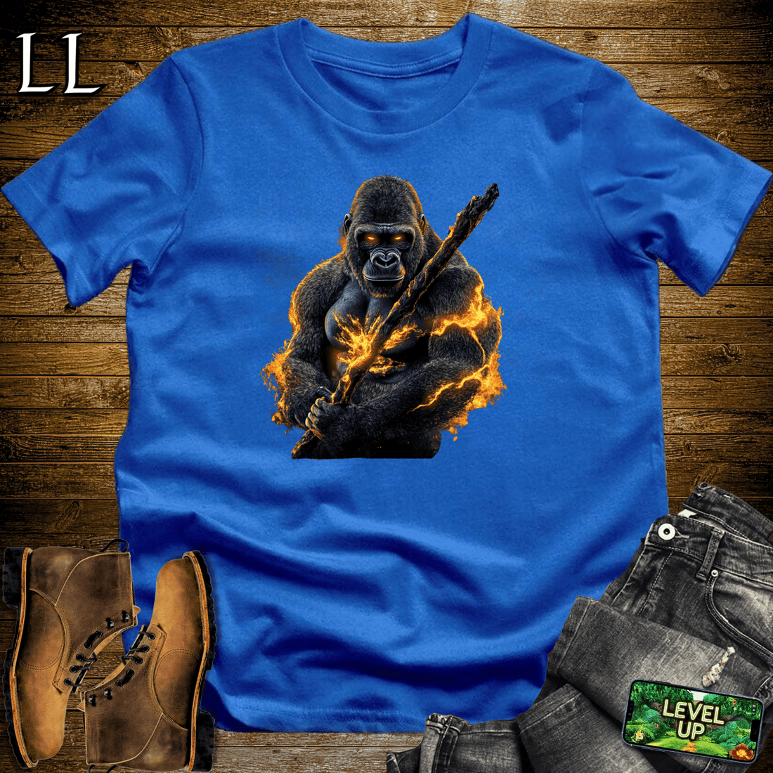 Fire Gorilla Softstyle Tee Royal | Wildfire Shirt