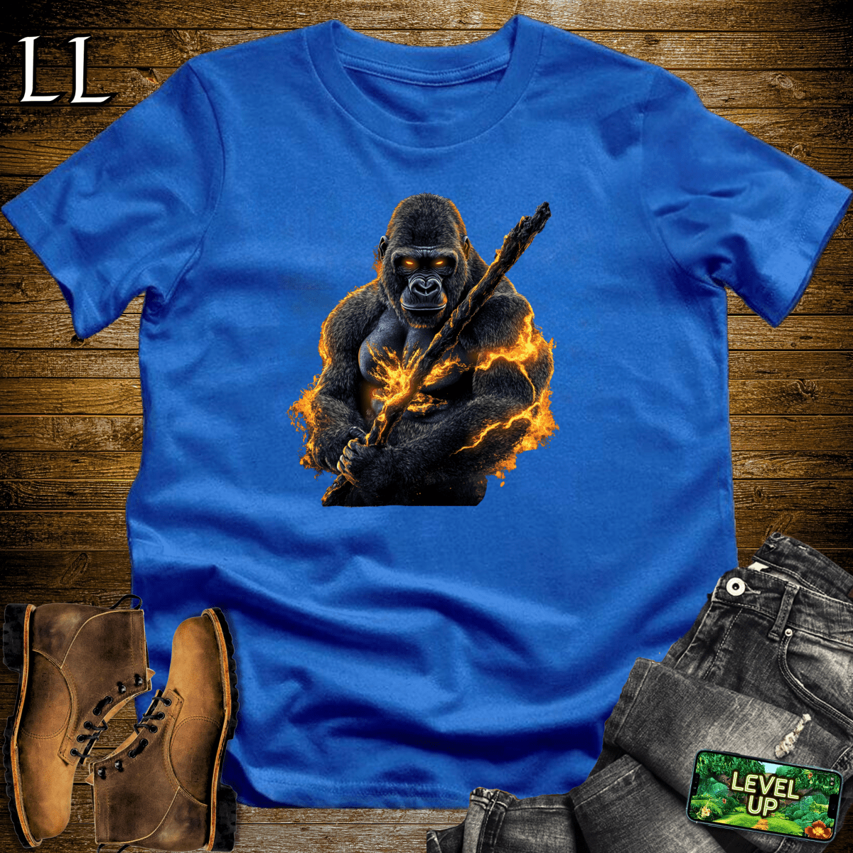 Fire Gorilla Softstyle Tee - Royal - LegacyLayers