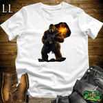 Fire Gun Gorilla White | Hot Shirt