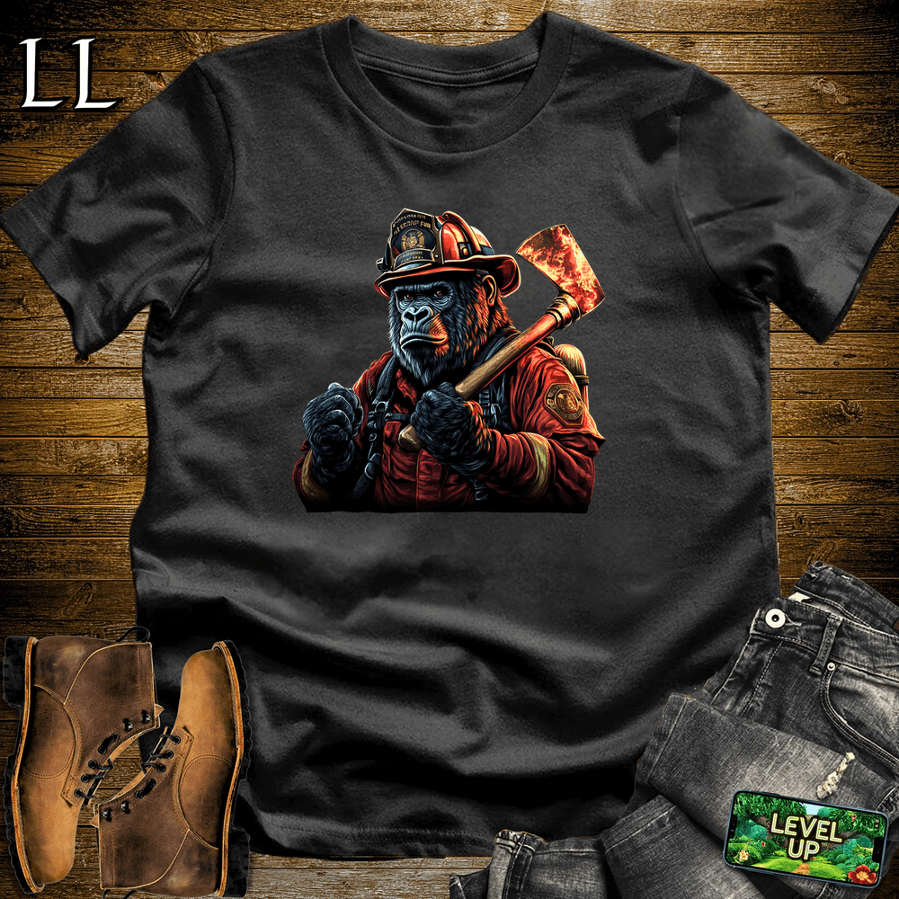 Firefighter Gorilla Black | Heroic Tee