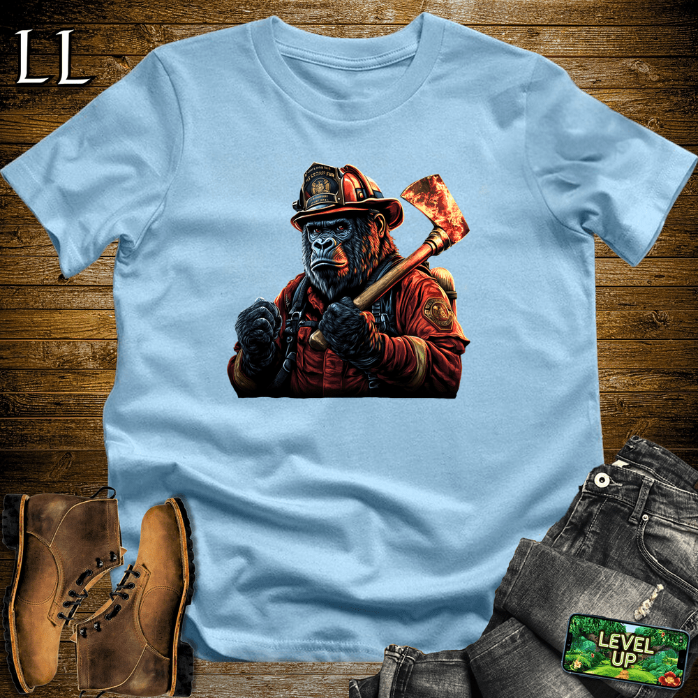 Firefighter Gorilla Light Blue | Heroic Tee