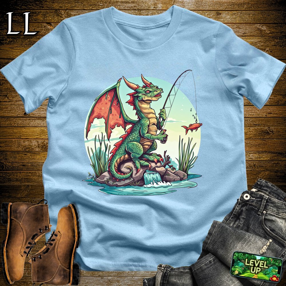 Fishing Dragon Softstyle Tee - Light Blue - LegacyLayers