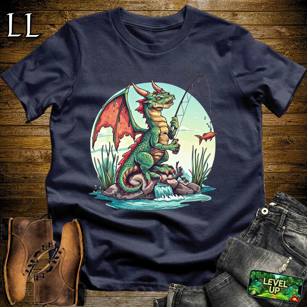 Fishing Dragon Softstyle Tee - Navy - LegacyLayers