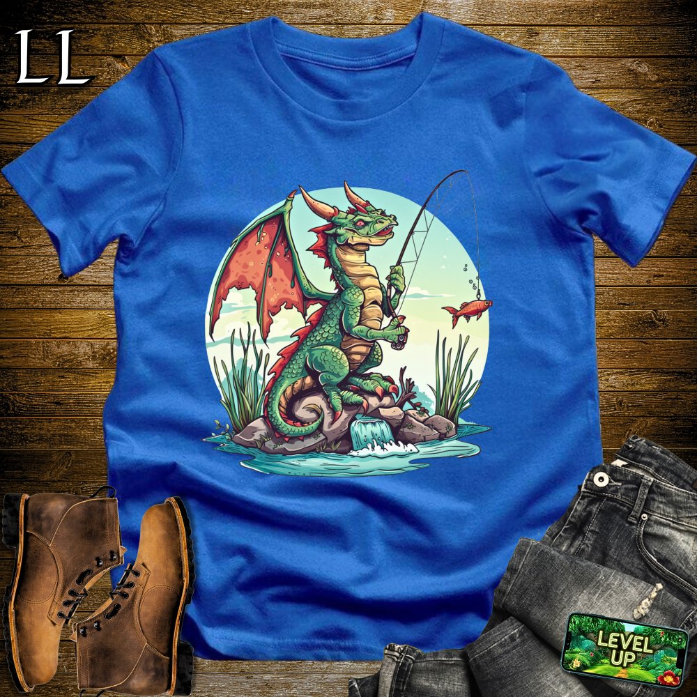 Fishing Dragon Softstyle Tee - Royal - LegacyLayers