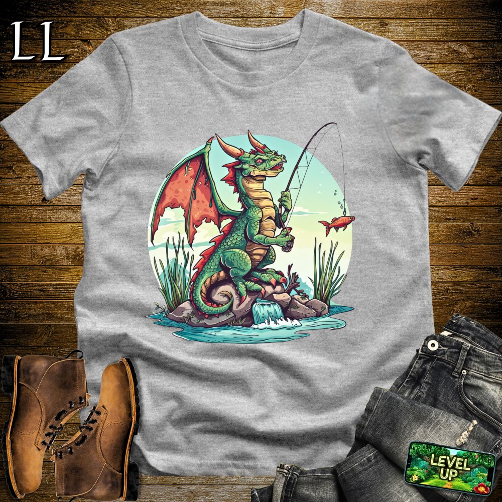 Fishing Dragon Softstyle Tee - Sport Grey - LegacyLayers