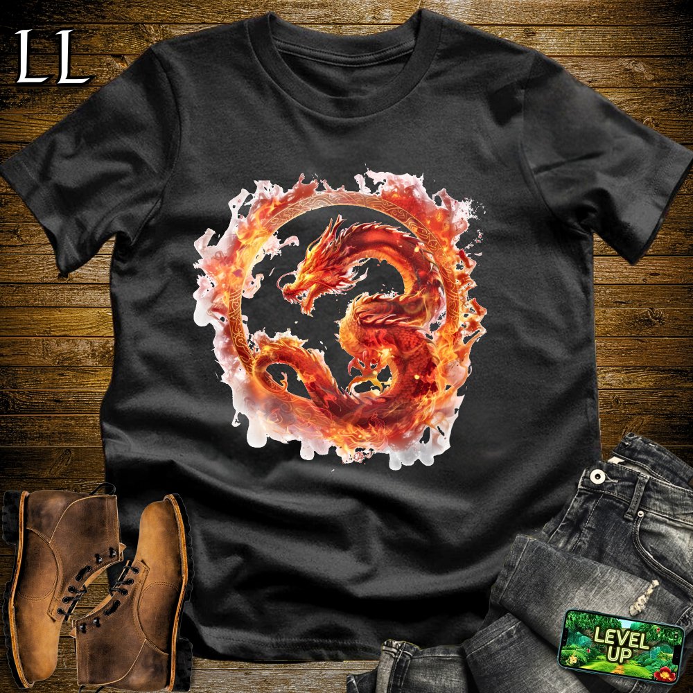 Flame Dragon Softstyle Tee - Black - LegacyLayers